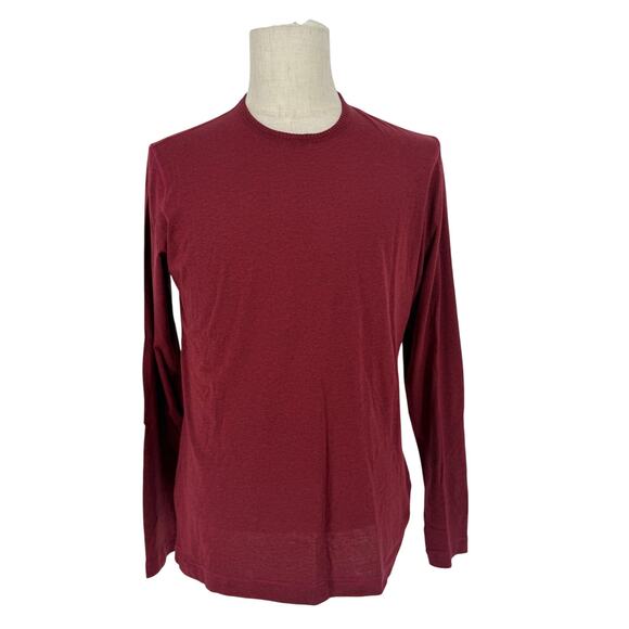 Robert Graham Long Sleeve Crew Neck T-Shirt BURSNELL Heather Red Melange M - Picture 1 of 7